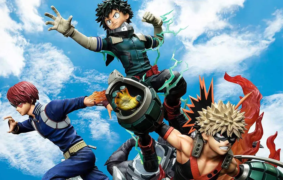 Exhibition Piece Midoriya Bakugo & Todoroki DX Bonus Statue