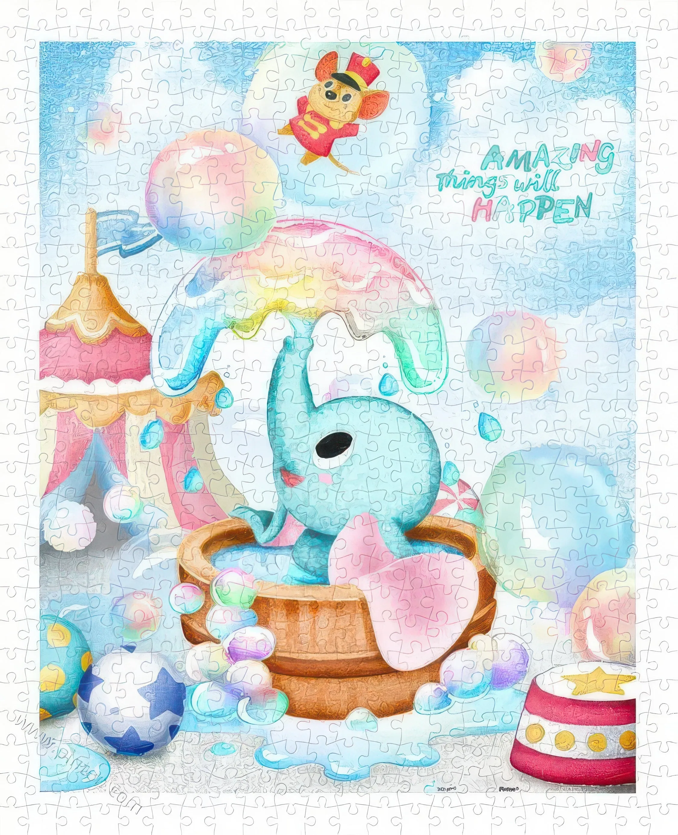 Miniature Showcase Premium Figure Pintoo H2190??Dumbo - Happy Bubble Bath??500 Pieces Jigsaw Puzzle