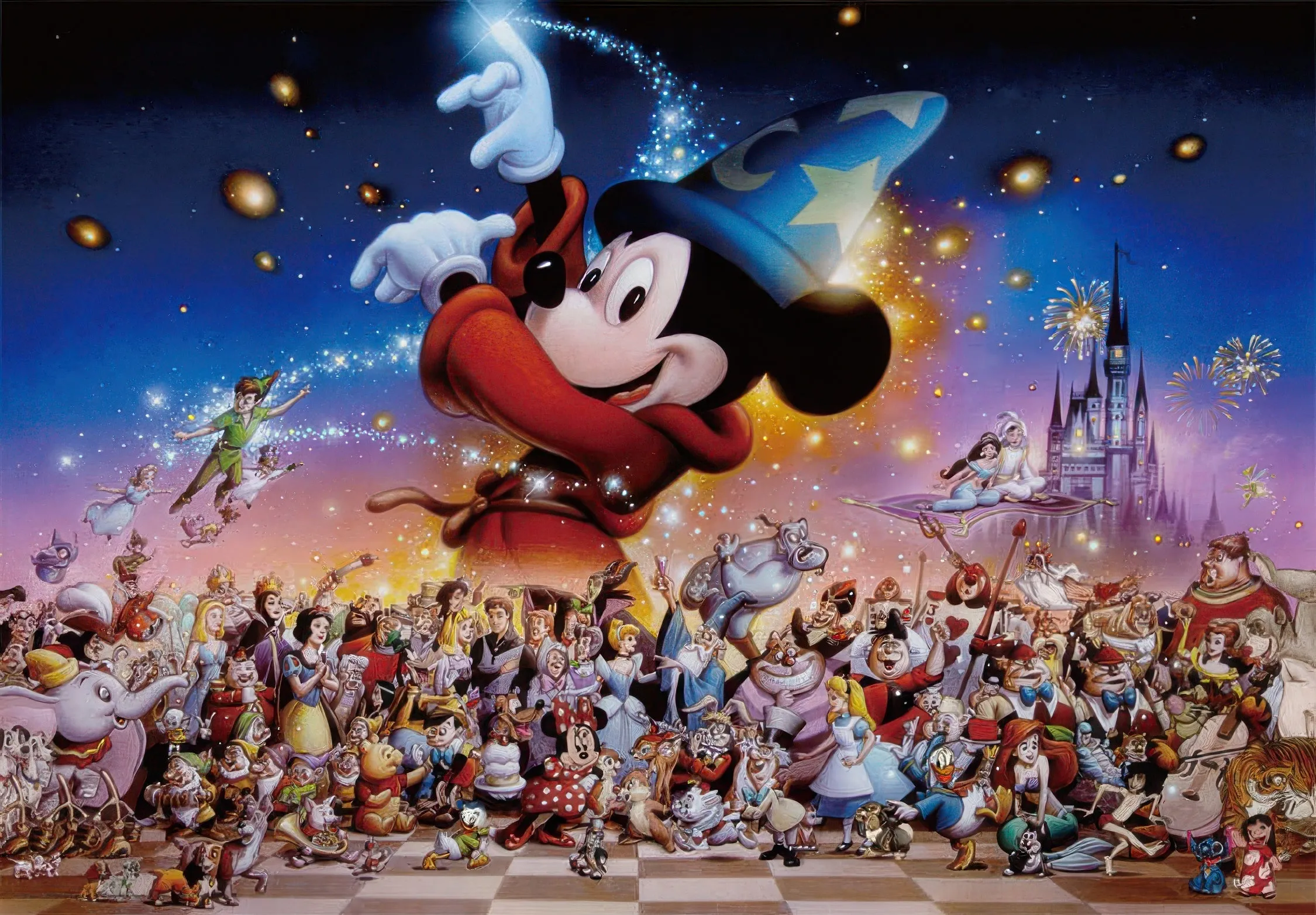 Tenyo D-2000-613??Tsuneo Sanda Mickey's Party??2000 Pieces Jigsaw Puzzle Bird Model