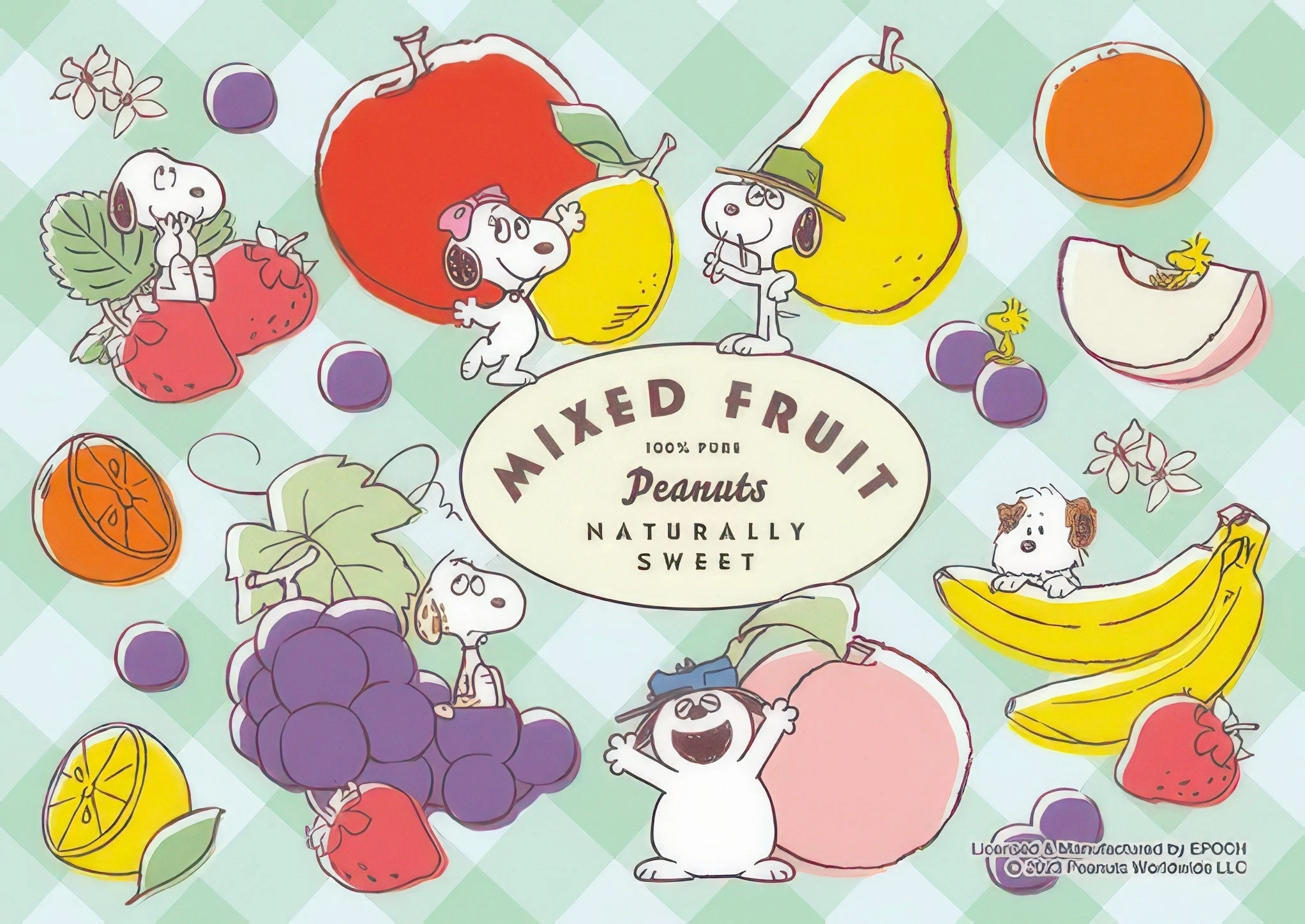 Metallic Finish Epoch 55-601??Clearcut Snoopy Mixed Fruits??216 Pieces Jigsaw Puzzle