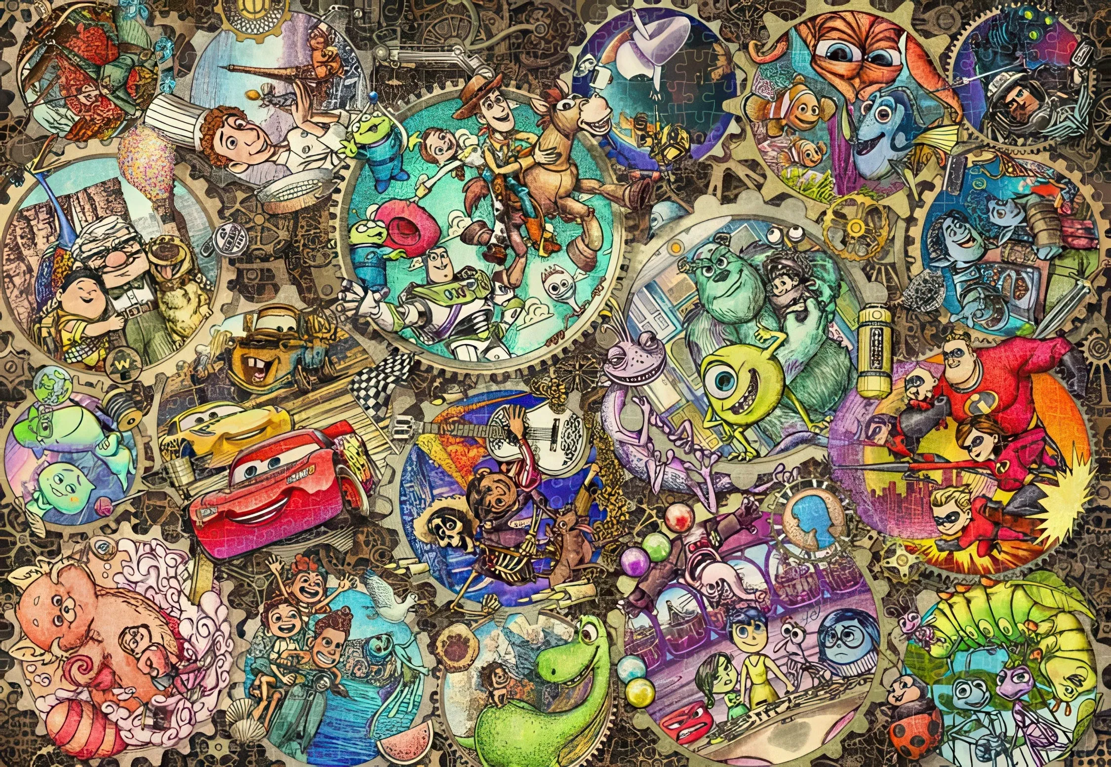 Art Unit Tenyo D-1000-852??Gear World (Pixar Characters)??1000 Pieces Jigsaw Puzzle