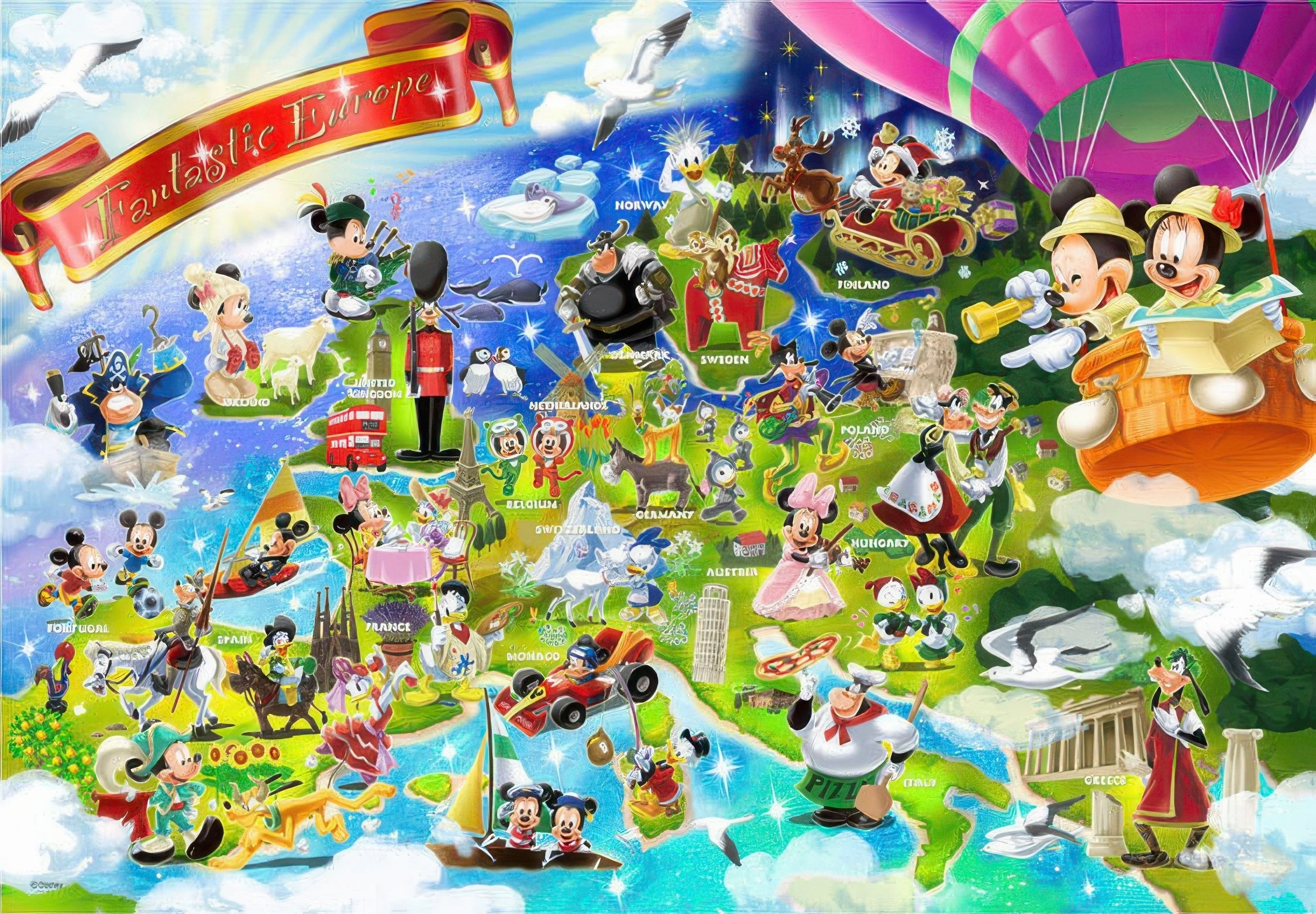 Tenyo D-1000-420??Fantastic Europe??1000 Pieces Jigsaw Puzzle Console Game International Brand