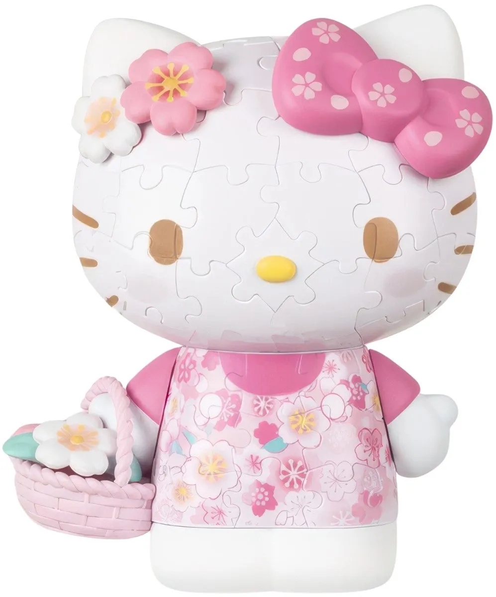 Pintoo F1034??Sanrio - Hello Kitty Sakura Pink and White Edition??97 Pieces 3D Puzzle Science Model