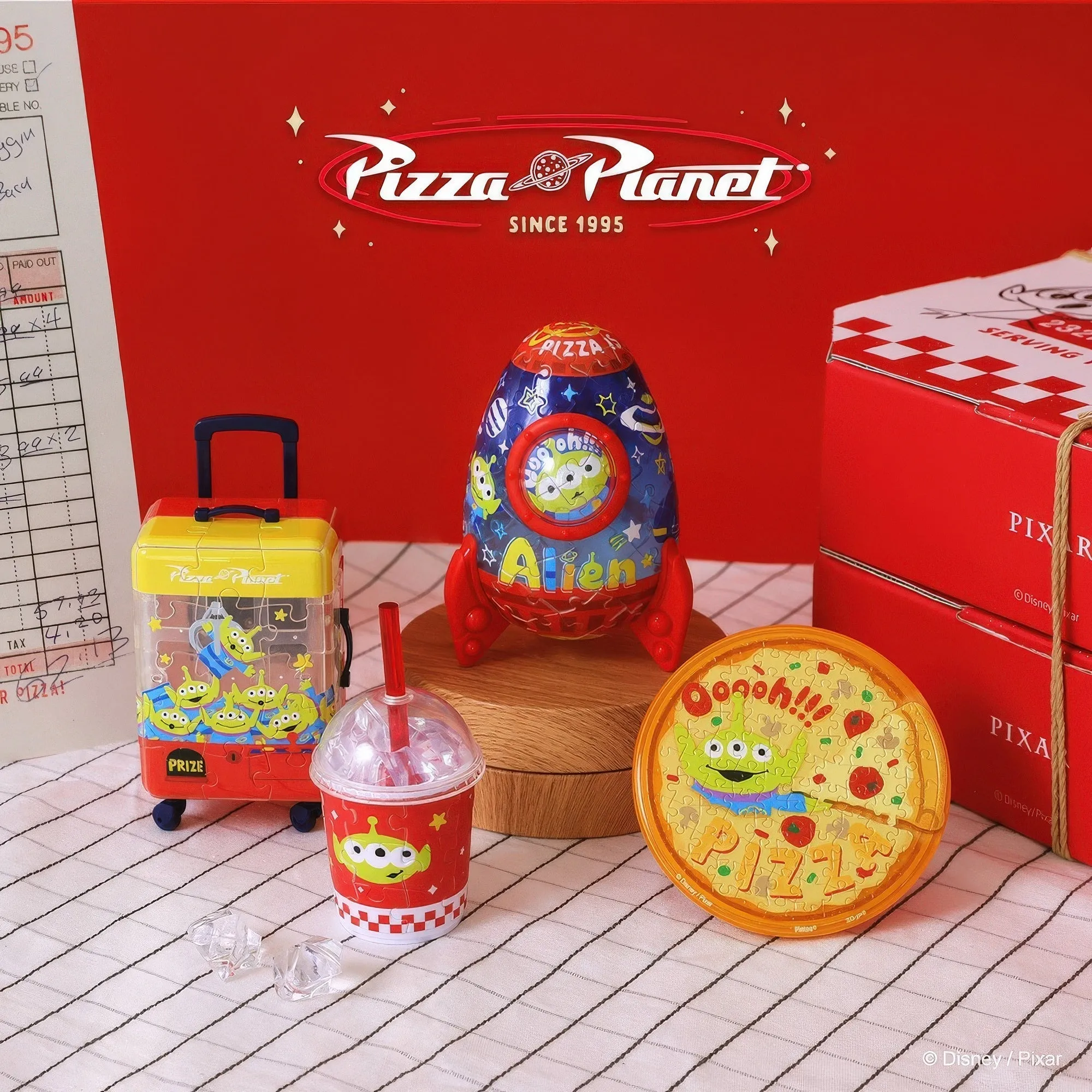 Narrative Display Pintoo Z1178??Puzzle Gift Box Set - Toy Story Series - Alien Happy Pizza Planet??Multipack 4 Jigsaw Puzzle