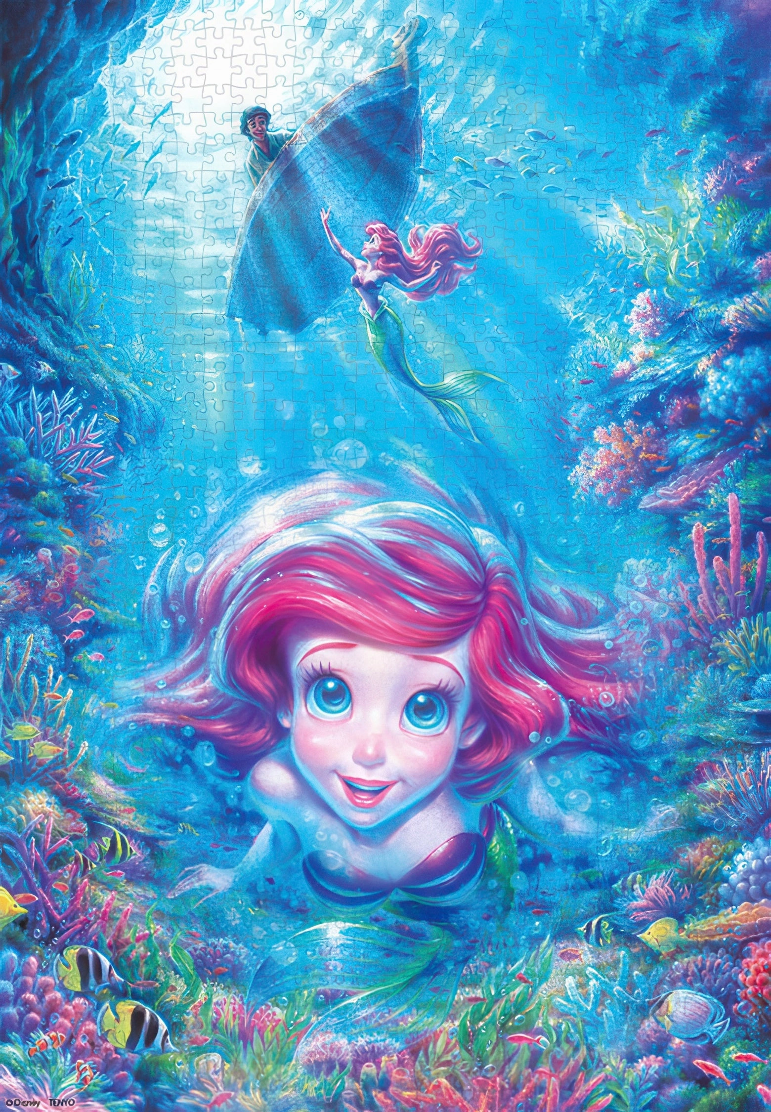 Tenyo D-1000-082??Loving Blue Eyes (Ariel)??1000 Pieces Jigsaw Puzzle Miniature Piece