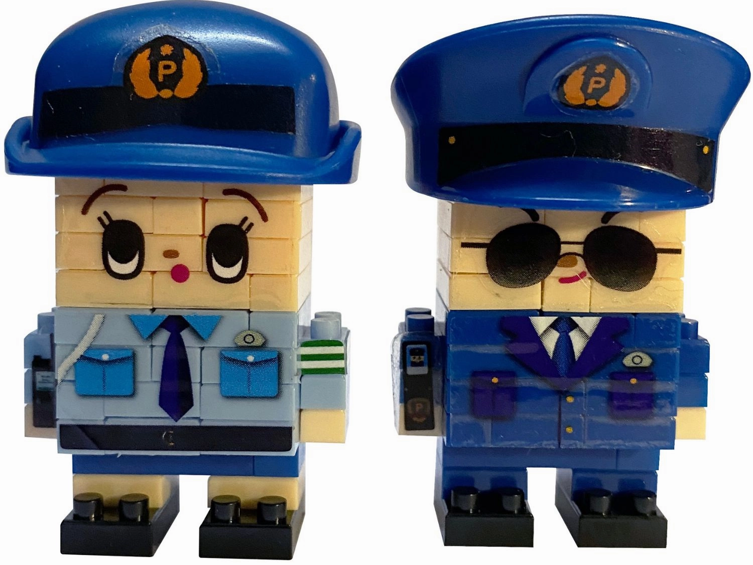Daiso PB0069??Police Officer and Female Police Officer??81 Pieces Mini Block Super Deformed
