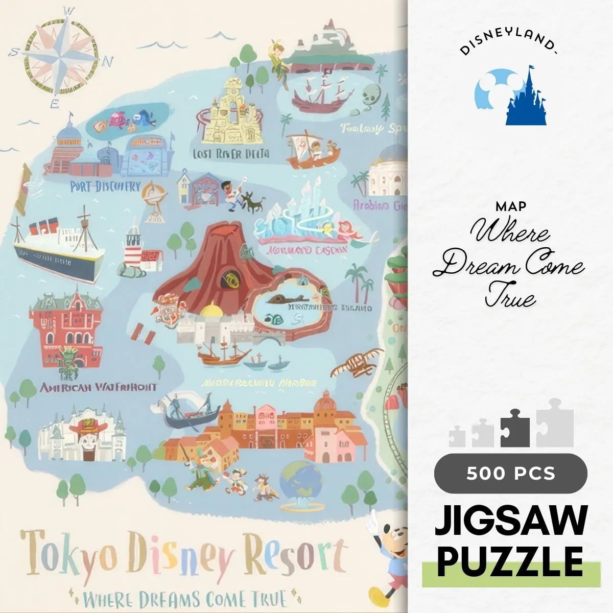Collectible Figure Disneyland TDL05-23424??Where Dream Come True??500 Pieces Jigsaw Puzzle