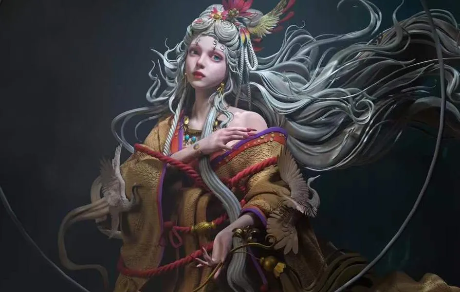 Fantasy Goods Red Leaf Girl Statue