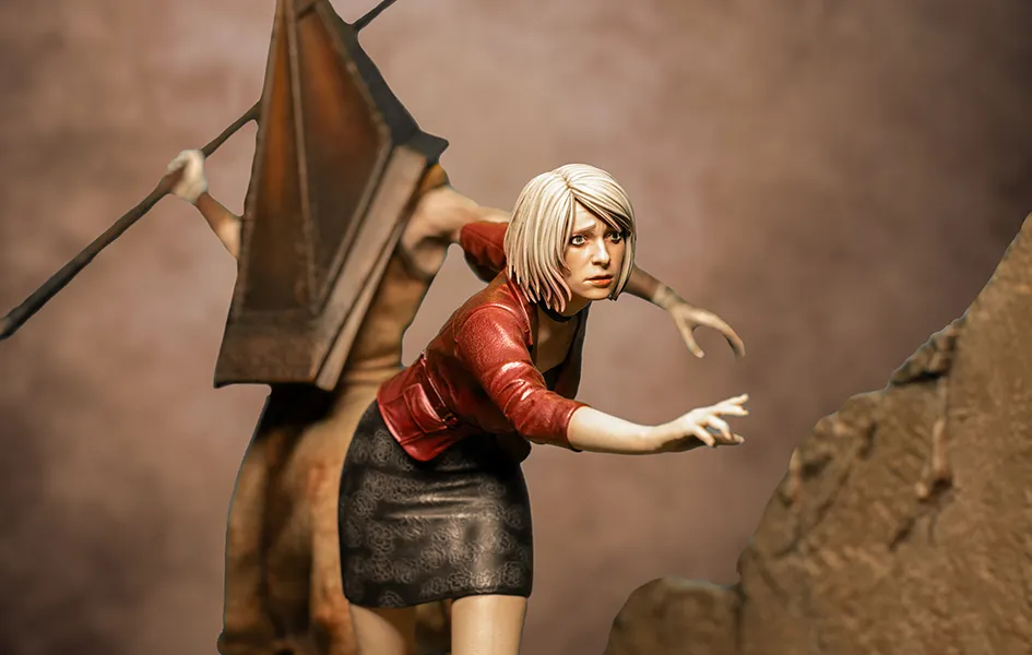 SIlent Hill 2 Remake -  Red Pyramid Thing & Maria Elevator Chase 1/6 Scale Diorama Designer Toy Daily Decor