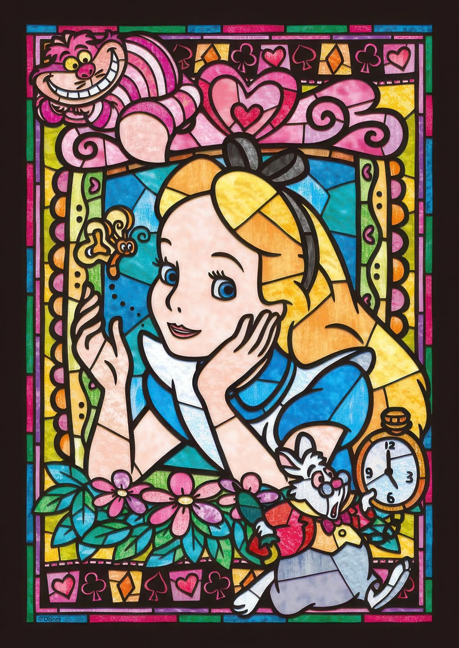 Tenyo DSG-266-750??Alice Stained Glass??266 Pieces Jigsaw Puzzle Underground Scene