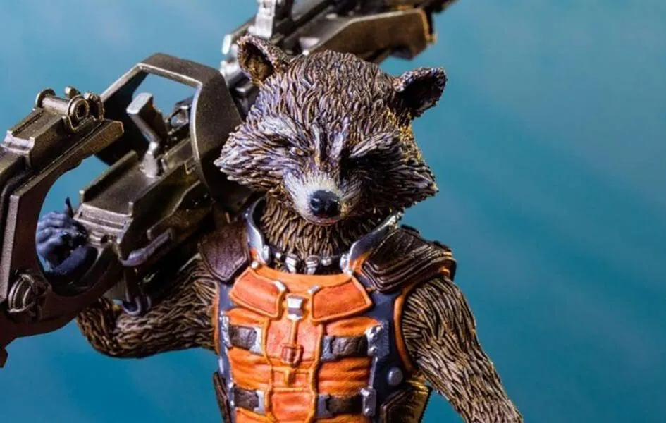 Rocket Raccoon 1/10 Scale Statue by Iron Studios Safe For Children