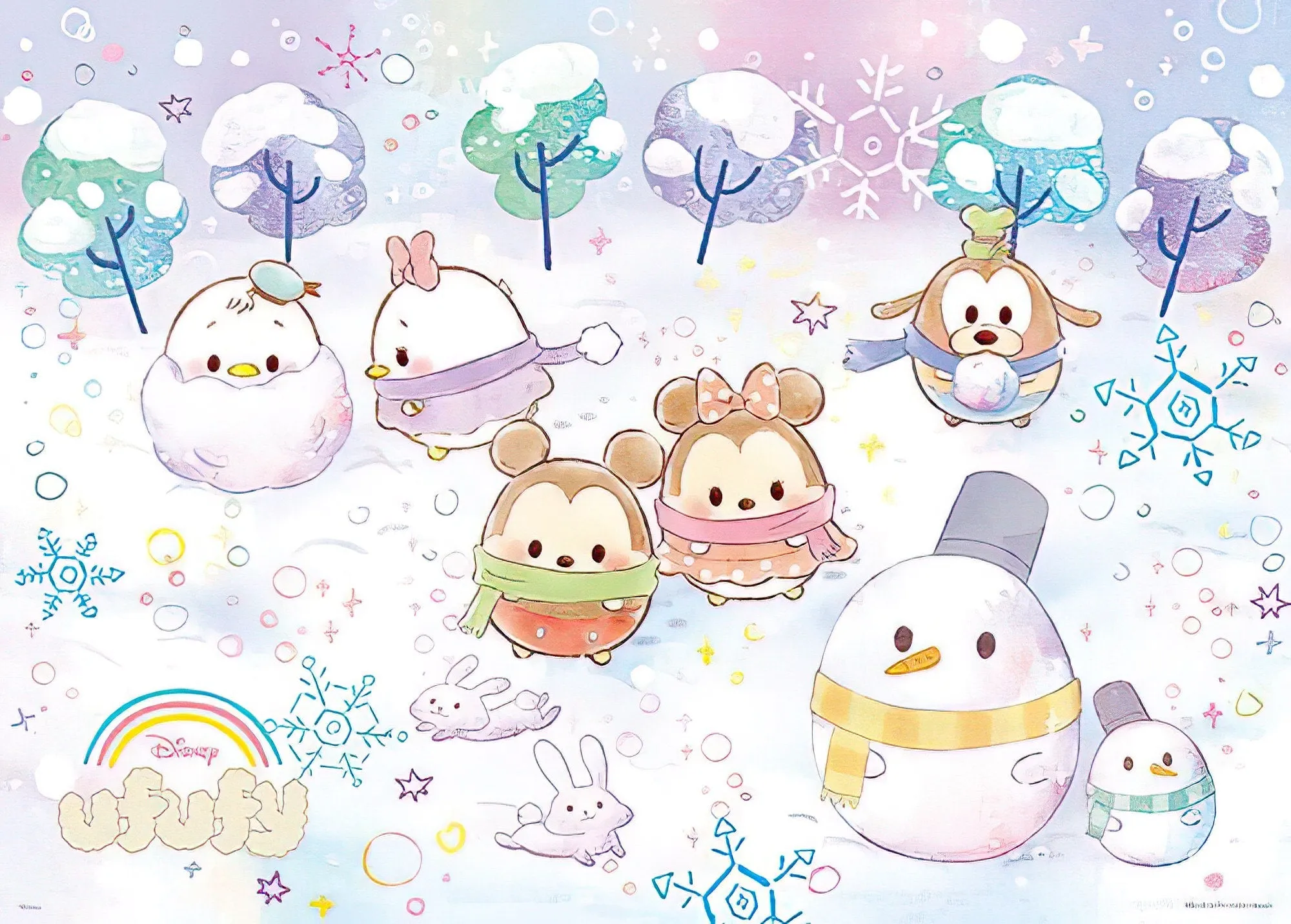 Hundred Pictures HPD0520-174??Disney Ufufy Winter Snowy Land??520 Pieces Jigsaw Puzzle Digital Sculpt Fantasy Model