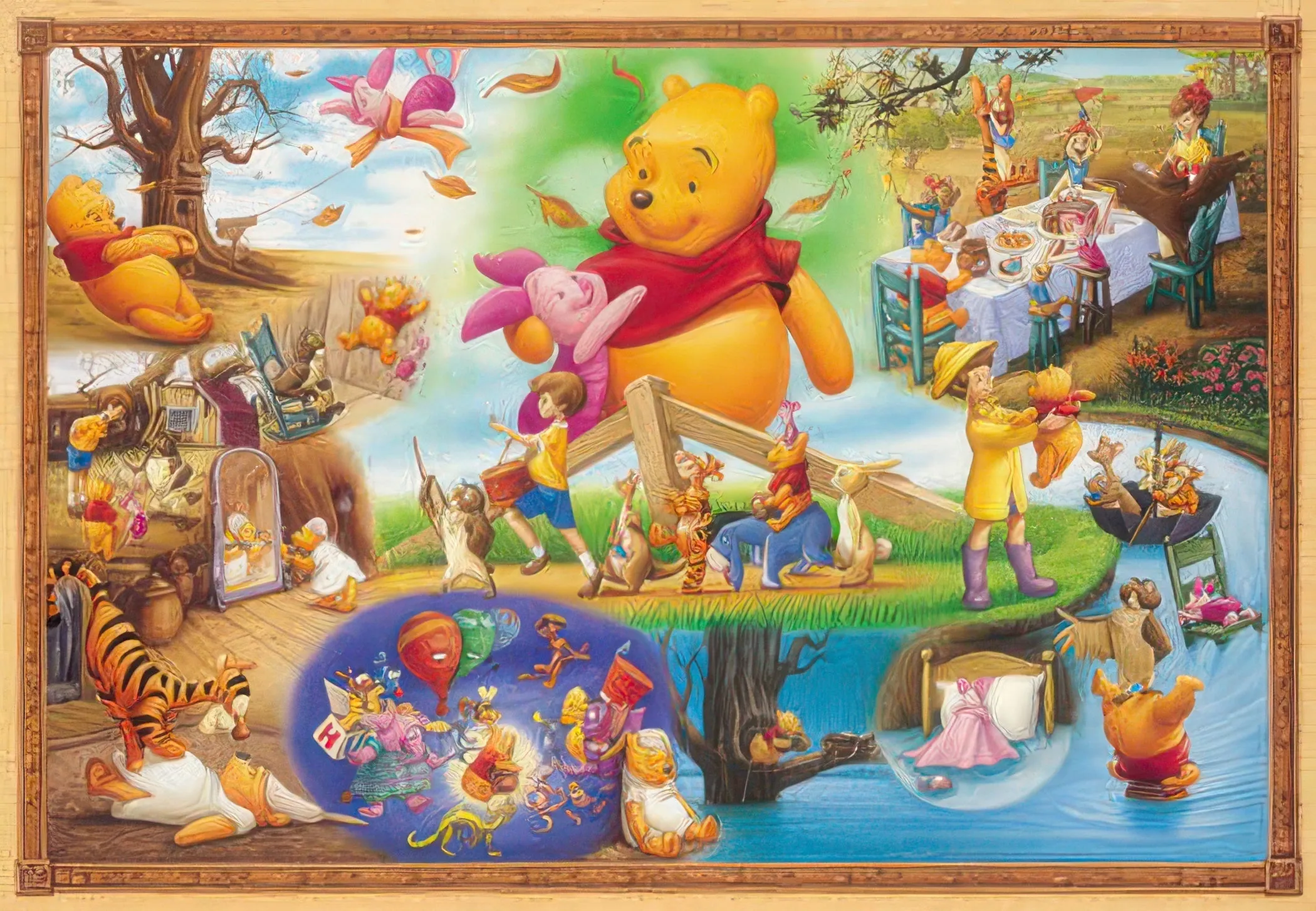 Tenyo DW-1000-261??Pooh and the Blustery Day??1000 Pieces Jigsaw Puzzle Blockbuster Movie Character Decor