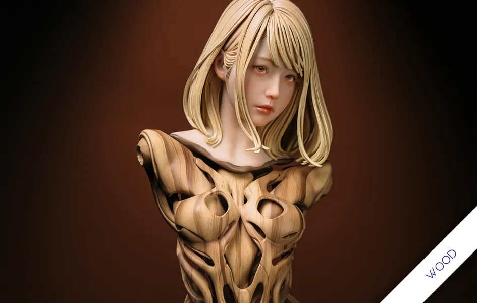 Black Label Collection - Android HB 01 (Wood) Statue Pop Icon