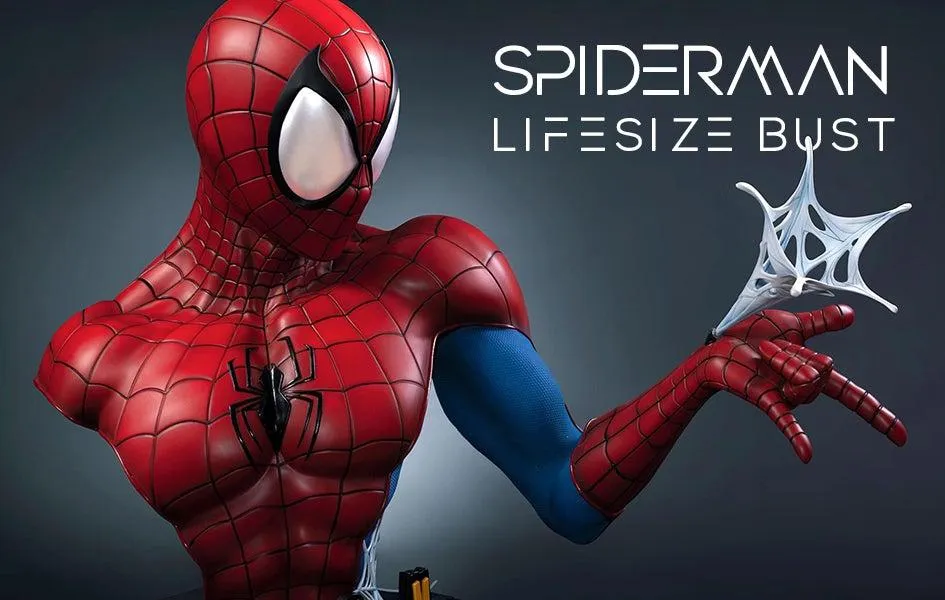 Spiderman BLUE/RED 1:1 Lifesize Bust Designer Display Posable Model