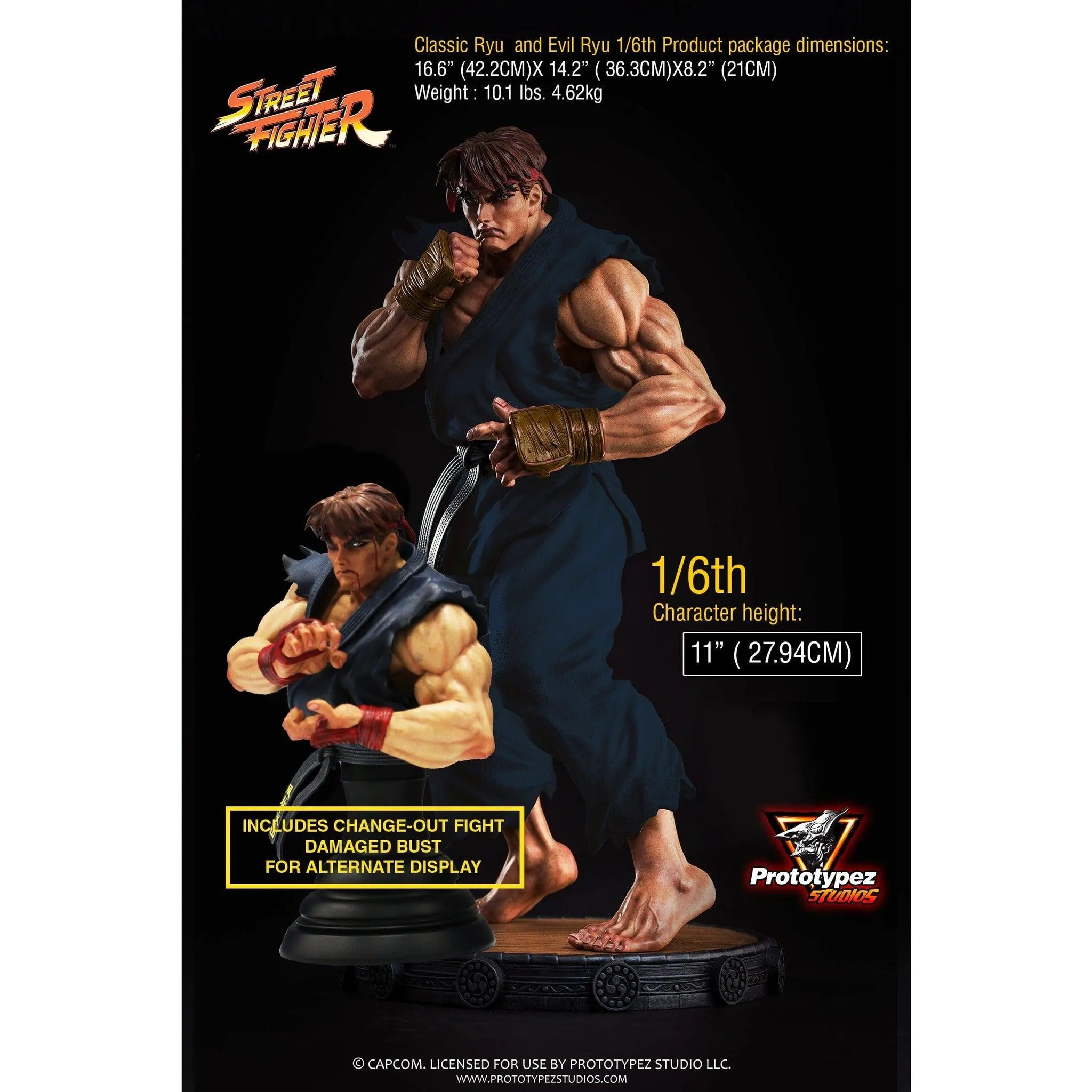 Hallway Display Podcast Studio Street Fighter Evil Ryu 1/6 Scale Statue by PrototypeZ Studios