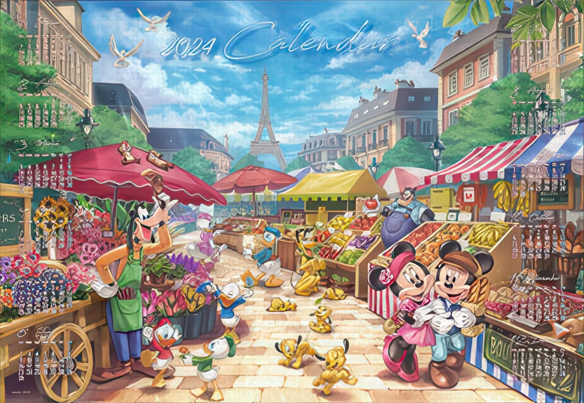 Tenyo D-1000-863??The Bustling Marche (2024 Calendar)??1000 Pieces Calendar Puzzle Series Set