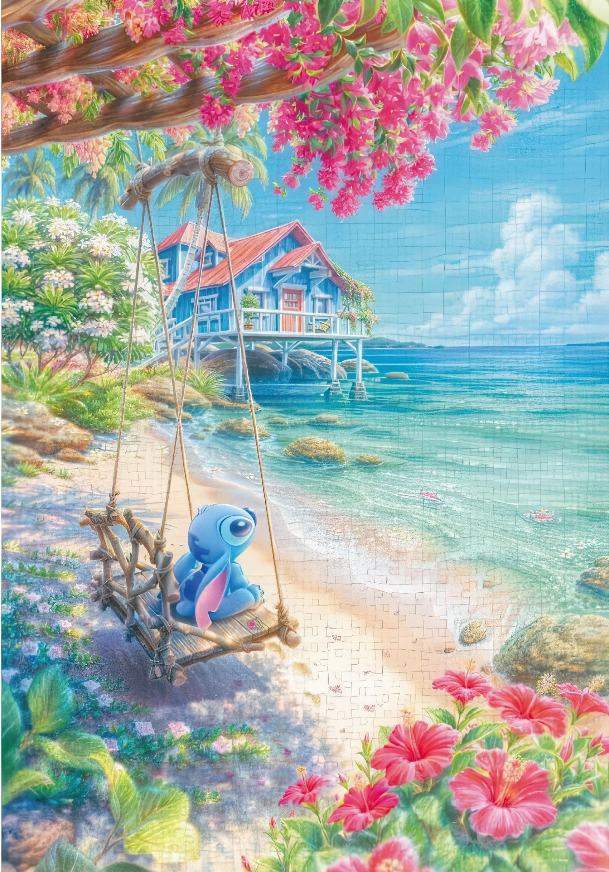 Tenyo D-1000-898??Stitch Loco Beach??1000 Pieces Jigsaw Puzzle sustainable product