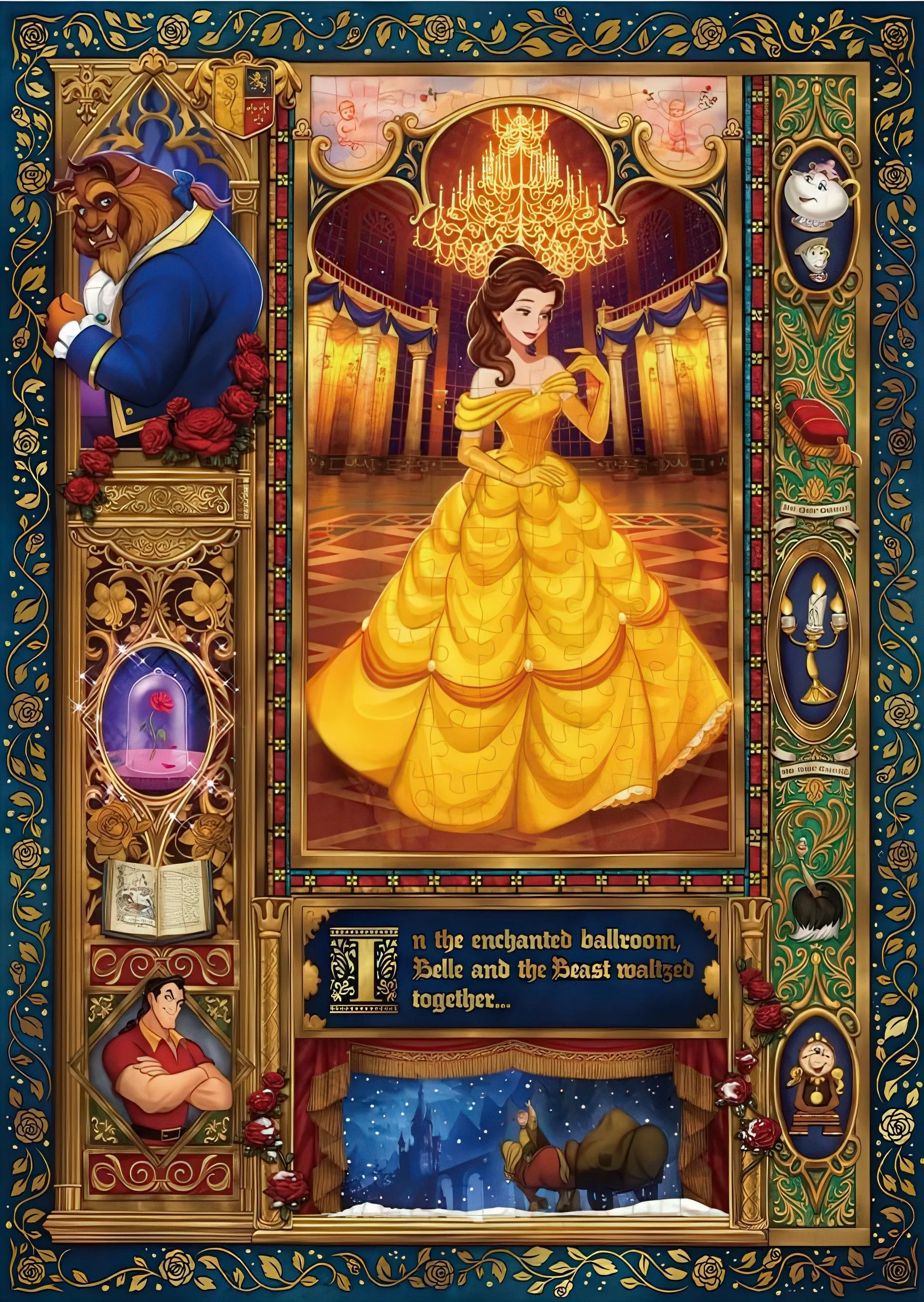 Pearlescent Shine Action Showcase Tenyo D-500-688??Beauty and the Beast??500 Pieces Jigsaw Puzzle