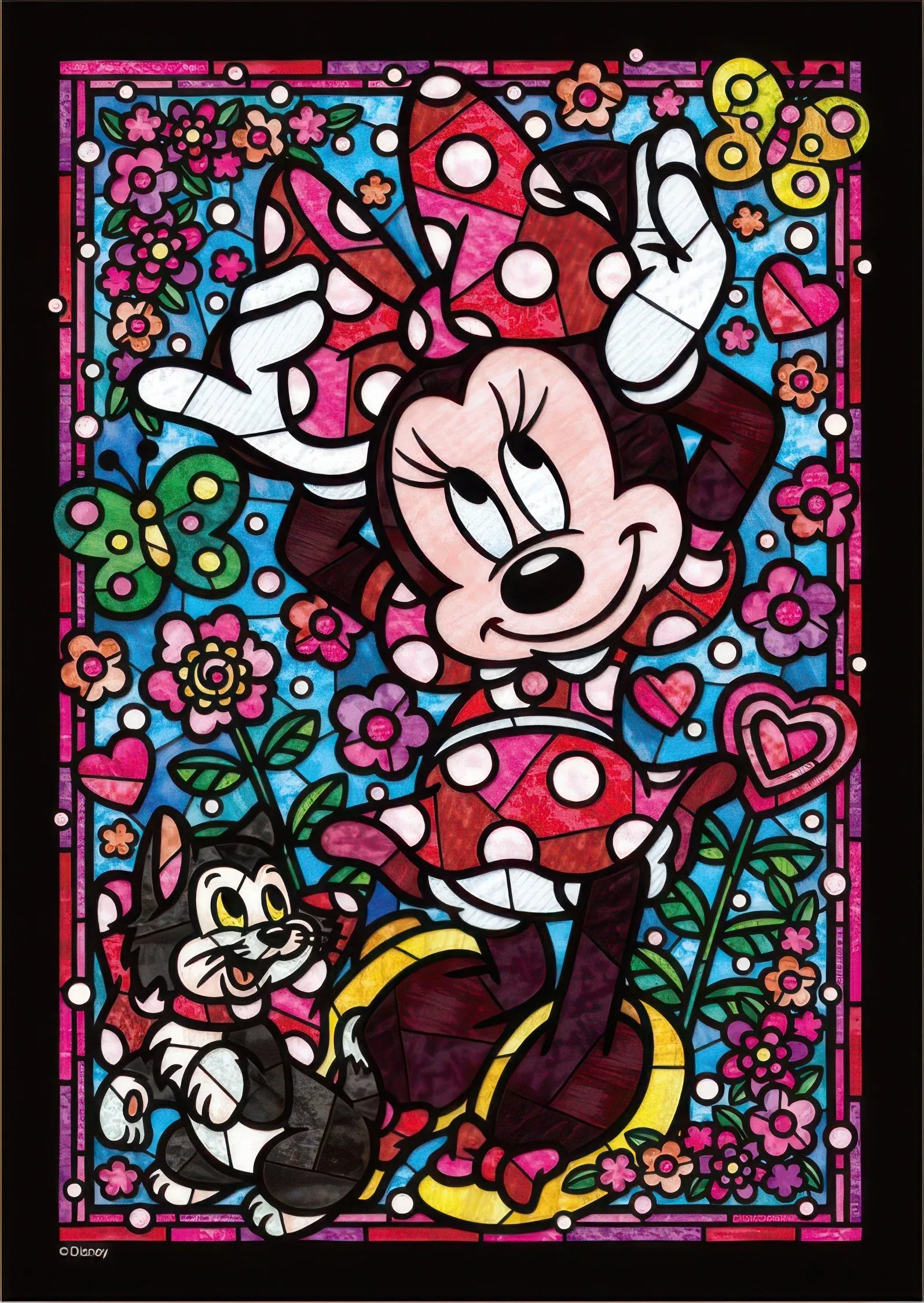 Premium Piece Tenyo DSG-266-754??Minnie Mouse Stained Glass??266 Pieces Jigsaw Puzzle