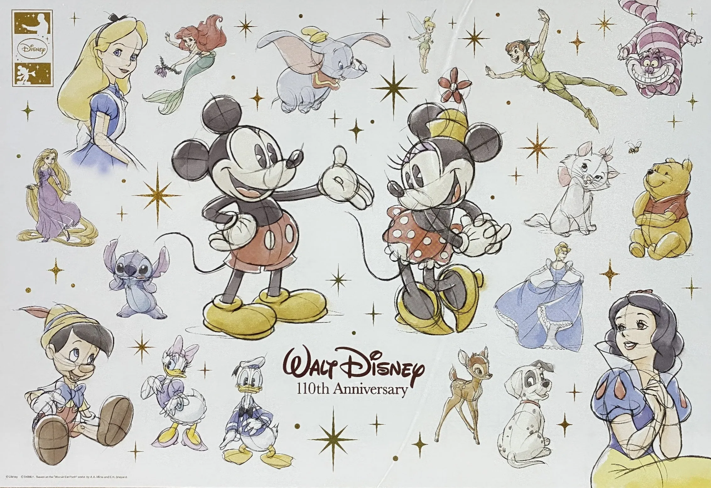 Tenyo S-1000-617??Walt Disney 110th Anniversary??1000 Pieces Jigsaw Puzzle Licensed Product
