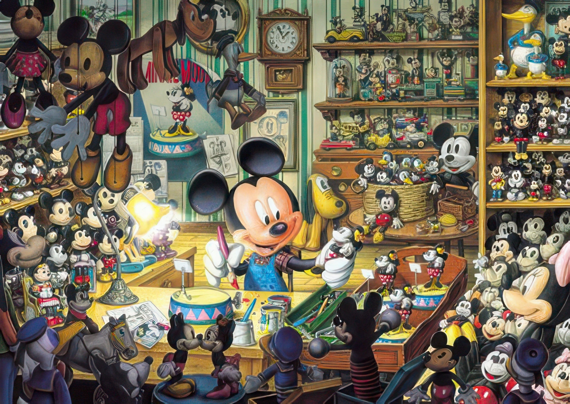 Tenyo D-1000-188??Mickey's Toy Workshop??1000 Pieces Jigsaw Puzzle Small Sculpture Engineering Toy