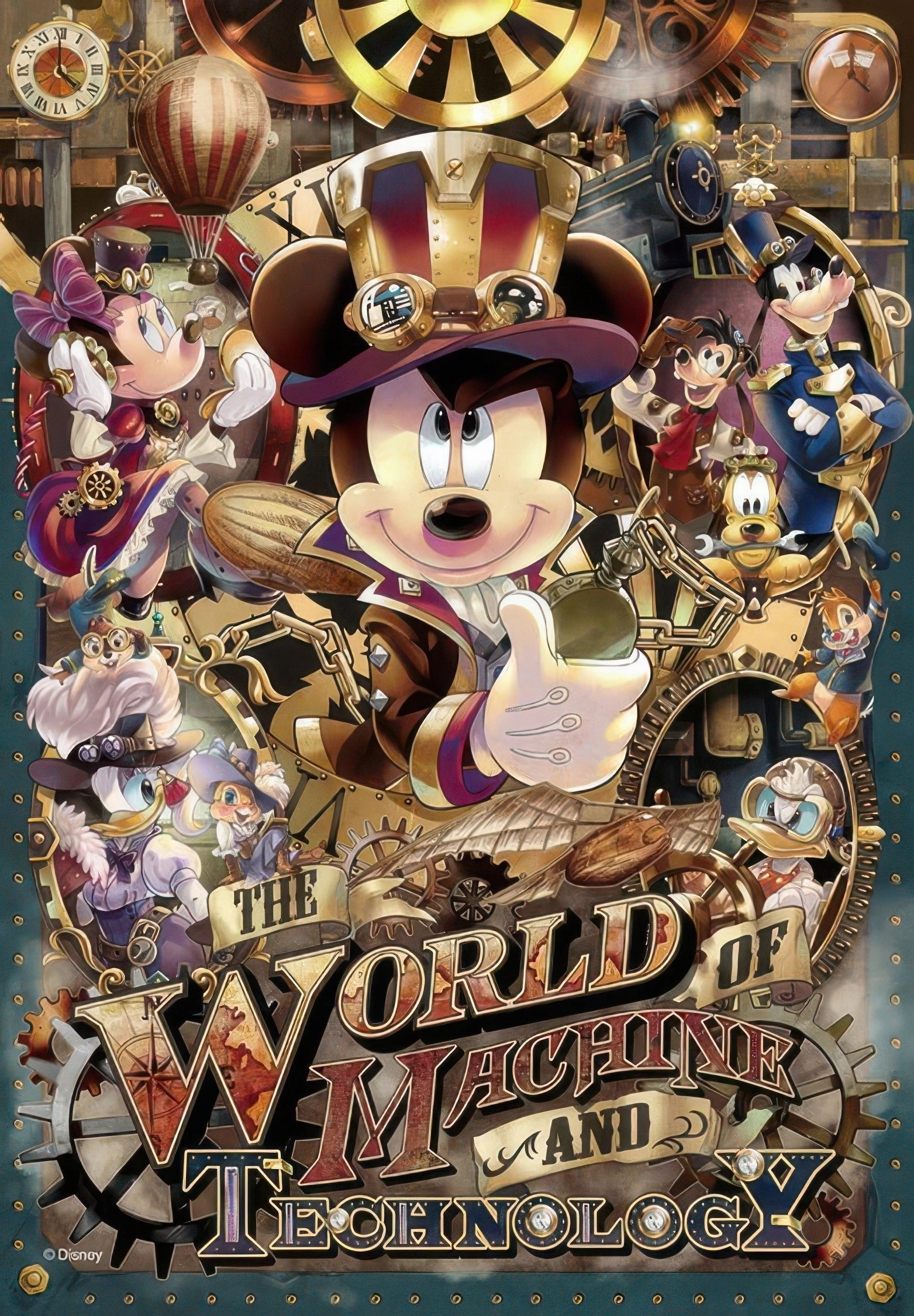 Sculpture Reproduction Personalized Card Tenyo D-1000-460??Mickey's Mechanical World??1000 Pieces Jigsaw Puzzle
