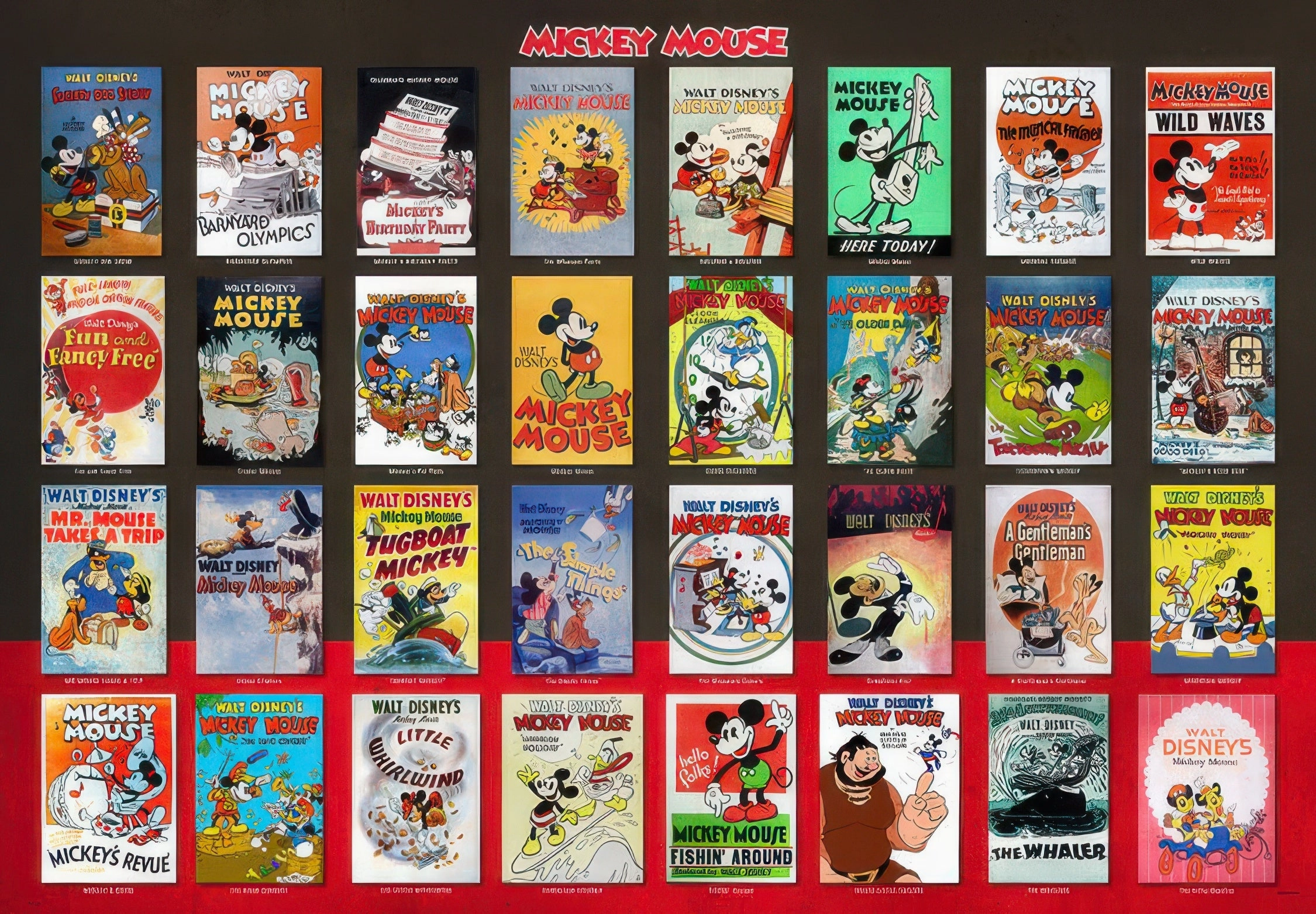 Tenyo D-1000-496??Movie Poster Collection Mickey Mouse??1000 Pieces Jigsaw Puzzle Resin Statue