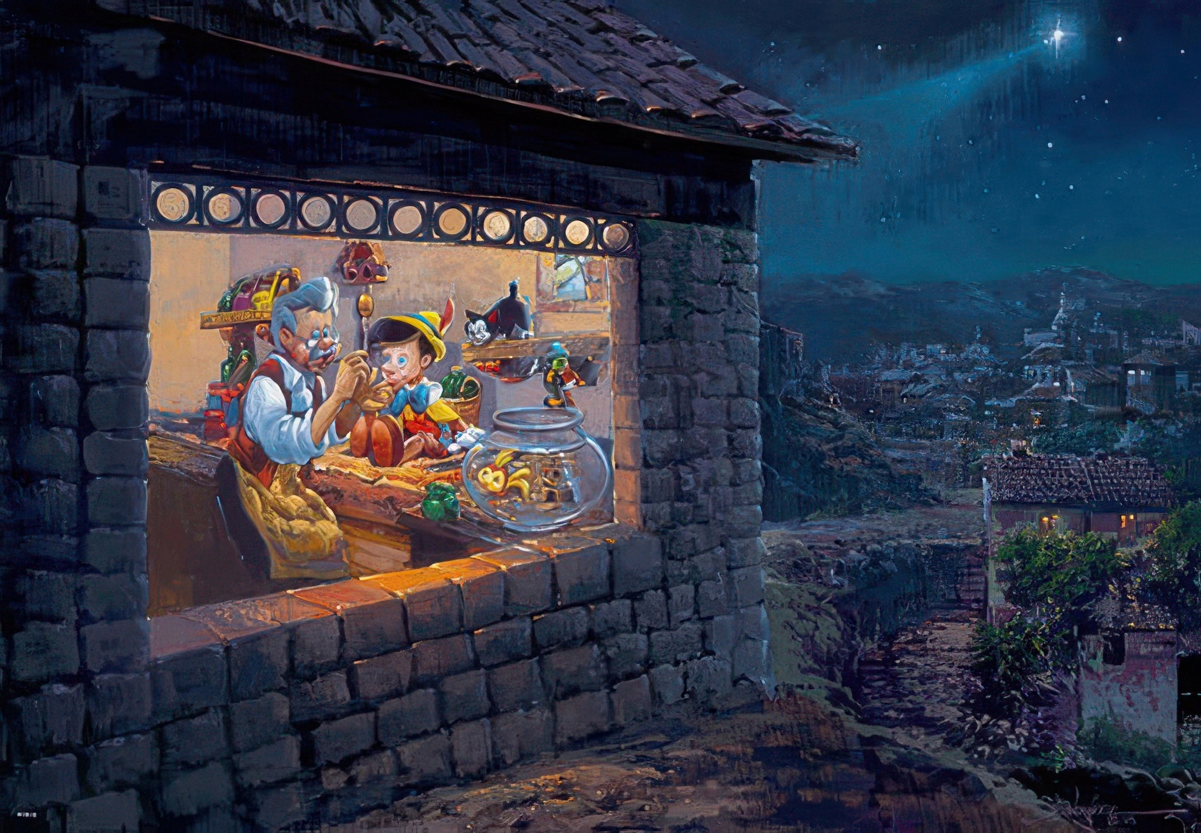 Tenyo D-1000-035??Gonzales The Wishing Star (Pinocchio)??1000 Pieces Jigsaw Puzzle Anime Piece Teen Bedroom