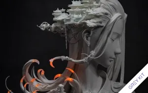 Yan Hua Yi Leng (Grey Kit) by Yuan Xing Liang x Vincent Fang Mountain Animal