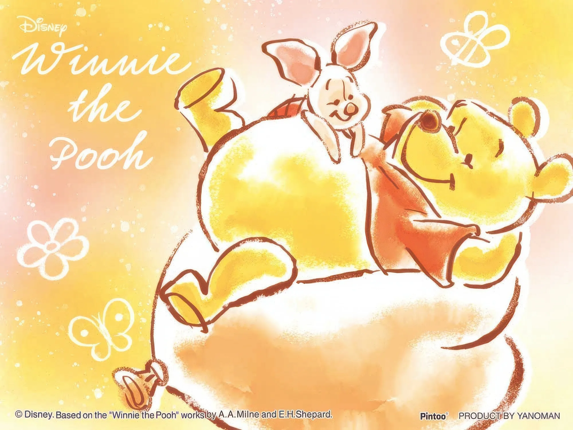 Yanoman 2301-43??Best Friends - Pooh & Piglet -??150 Pieces Puzzle   Stand Set Vehicle Replica Seasonal Rotation