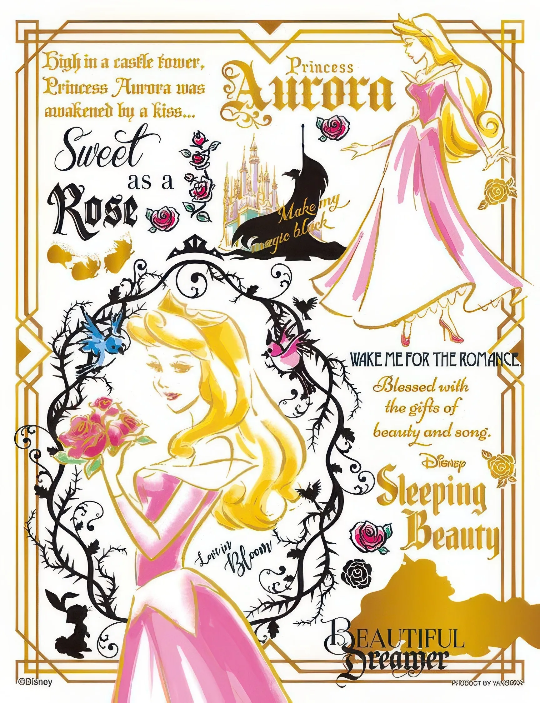 Collectible Product Yanoman 42-86??[Sleeping Beauty] Colorful Gold - Princess Aurora??300 Pieces Jigsaw Puzzle