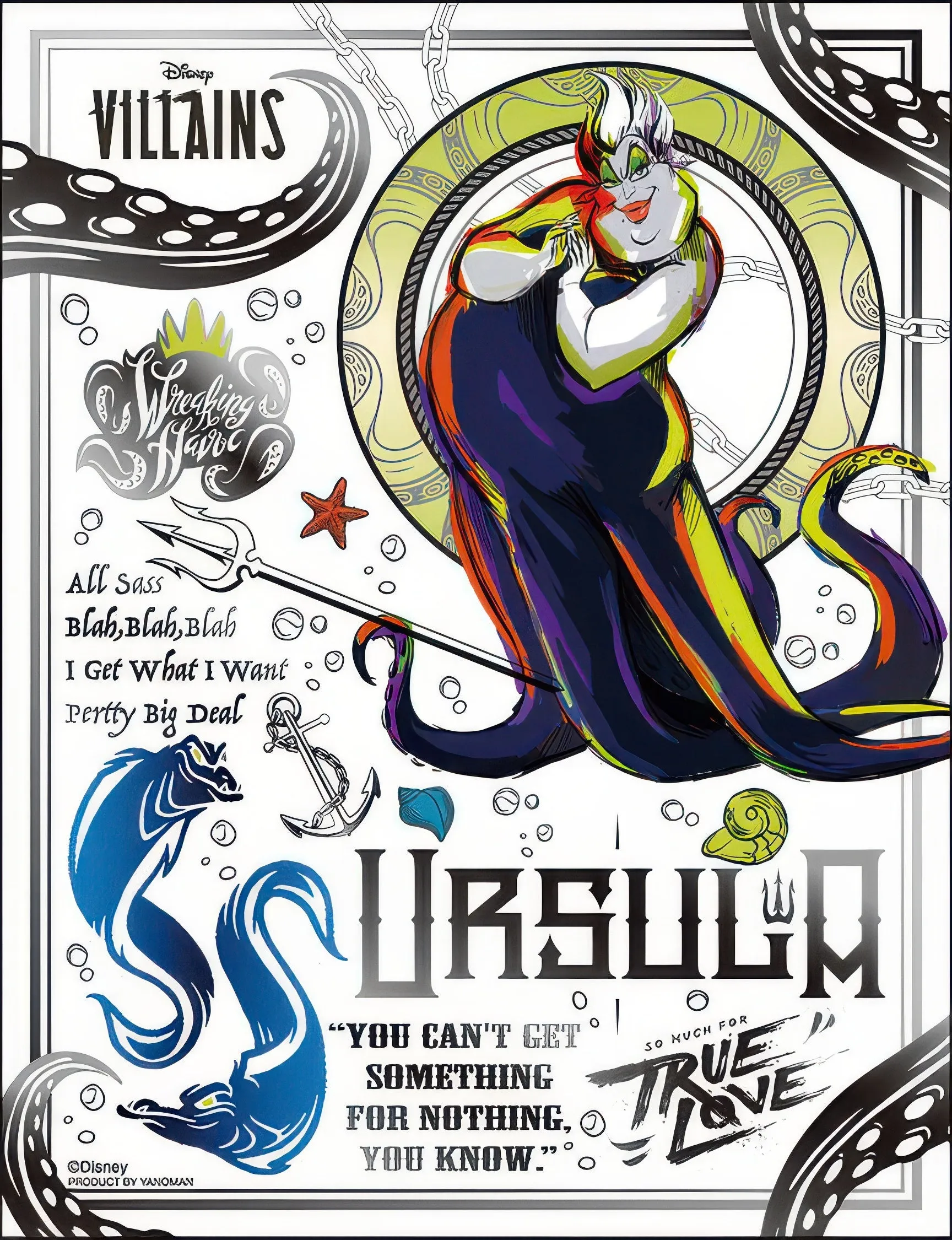 Yanoman 42-90??[Villains] Black Silver - Ursula??300 Pieces Jigsaw Puzzle Limited Toy Porcelain Doll